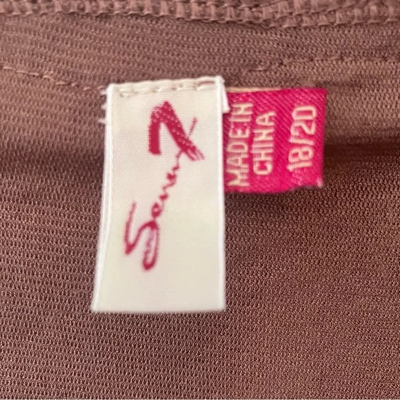 Seven 7 Y2K Women’s Sz. 18 Brown Lace Babydoll Blouse Sheer Longsleeve Corset - Picture 7 of 8